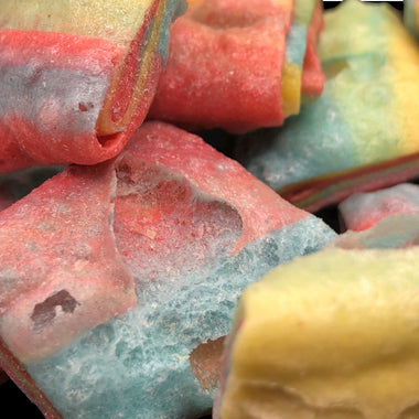 close up freeze dried fruit rollups
