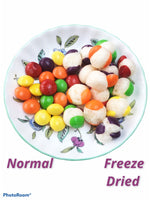 Freeze dried skittles before and after